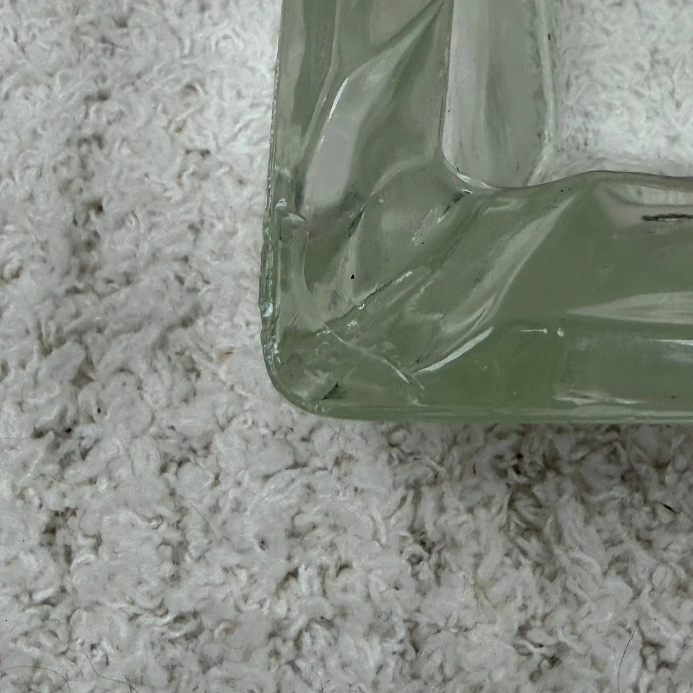 Clear Glass Ashtray Rectangular‎ Dish Holder Tray Vintage